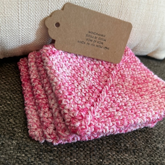 NWT 4 Coasters Made in USA with 100% recycled cotton! Perfect to use as trivet - Picture 3 of 3